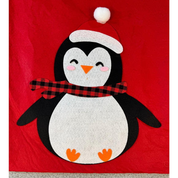 Christmas Santa Sack Set Of 2 Gift Bags Penguin And Santa Note Large Medium - Picture 10 of 12